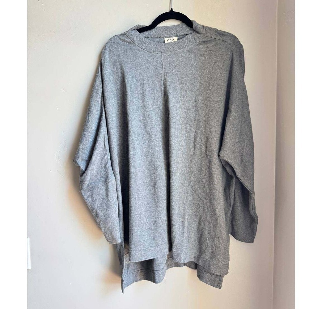 Pact Organic Cotton Oversized Crewneck Sweatshirt XL Gray Minimalist Cottagecore